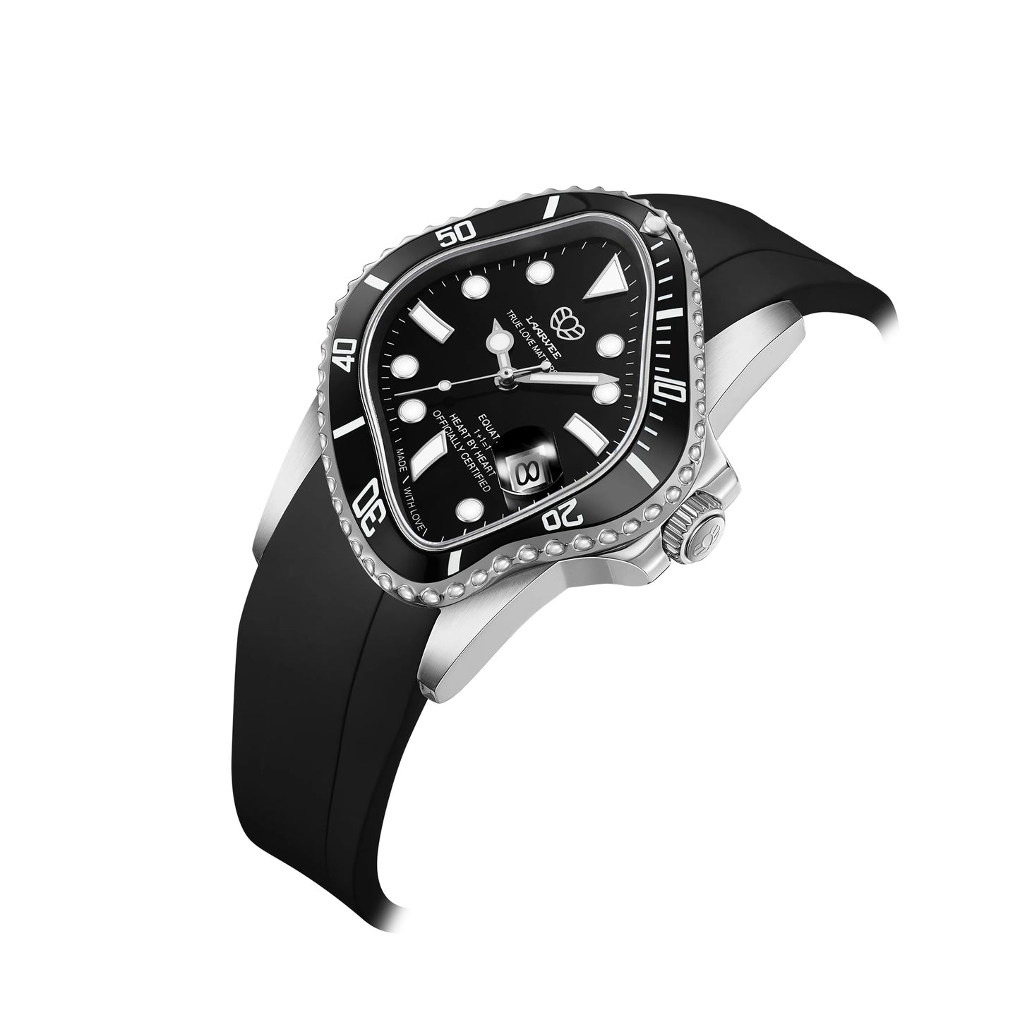 PEA001RS / SILVER PRECISION STEEL&BLACK CERAMIC BEZEL&BLACK DIAL