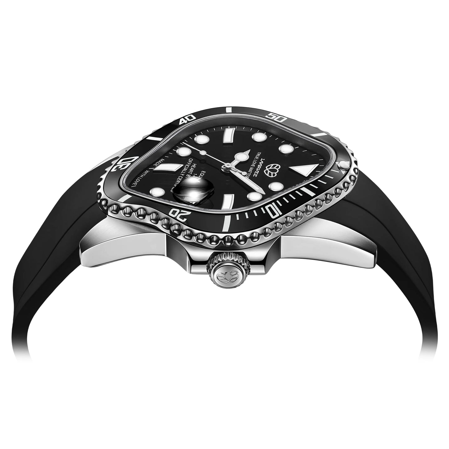 PEA001RS / SILVER PRECISION STEEL&BLACK CERAMIC BEZEL&BLACK DIAL