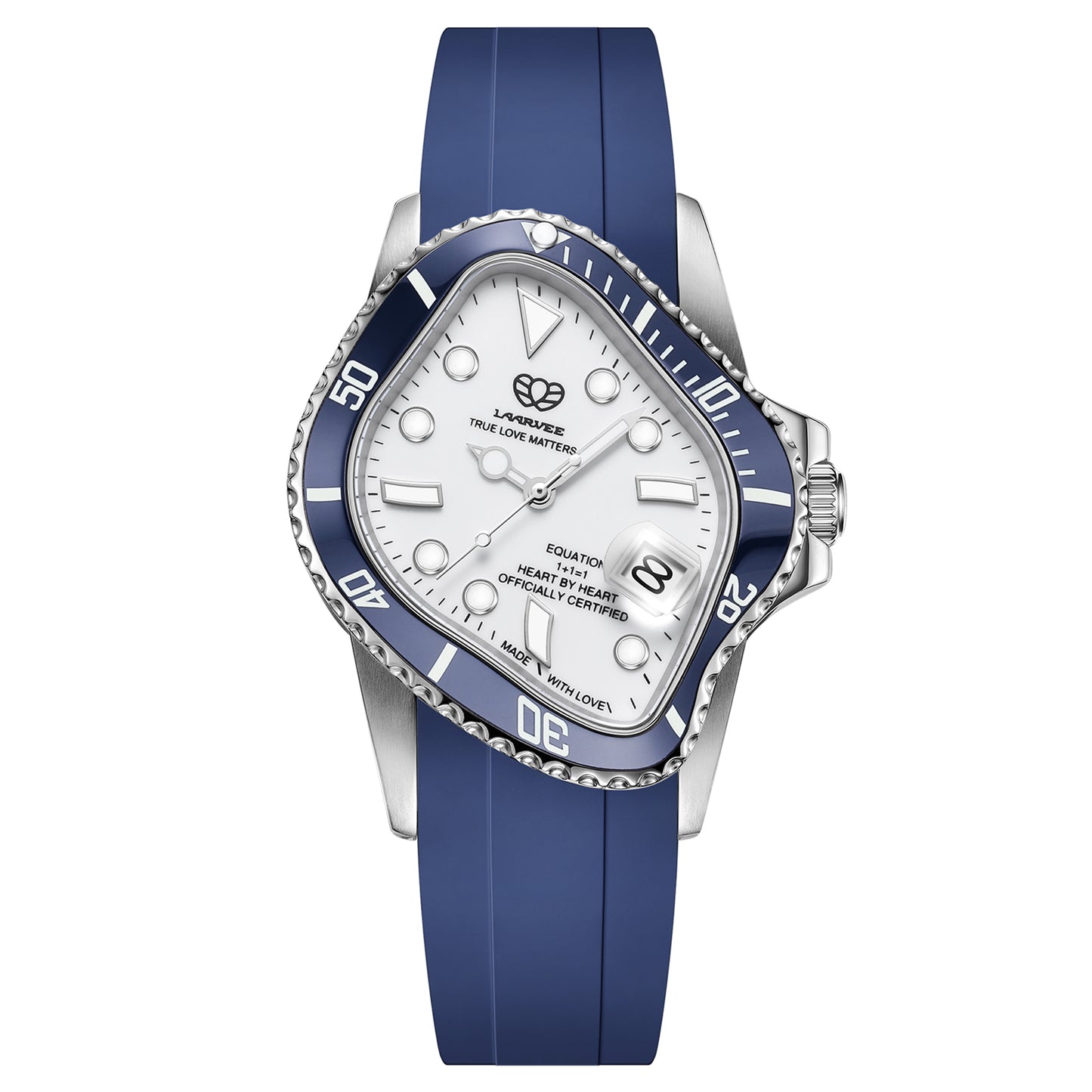 PEA001RS / SILVER PRECISION STEEL&NAVY BLUE CERAMIC BEZEL&WHITE DIAL