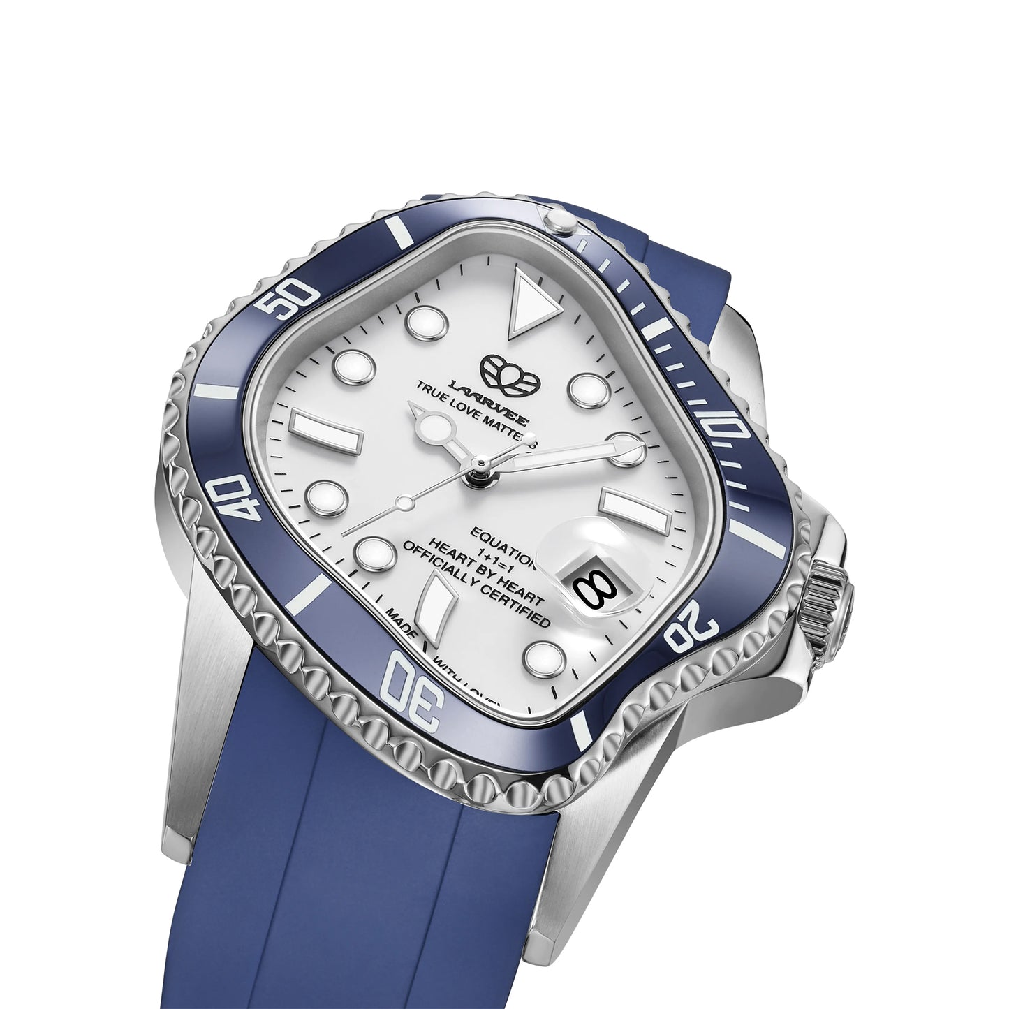 PEA001RS / SILVER PRECISION STEEL&NAVY BLUE CERAMIC BEZEL&WHITE DIAL