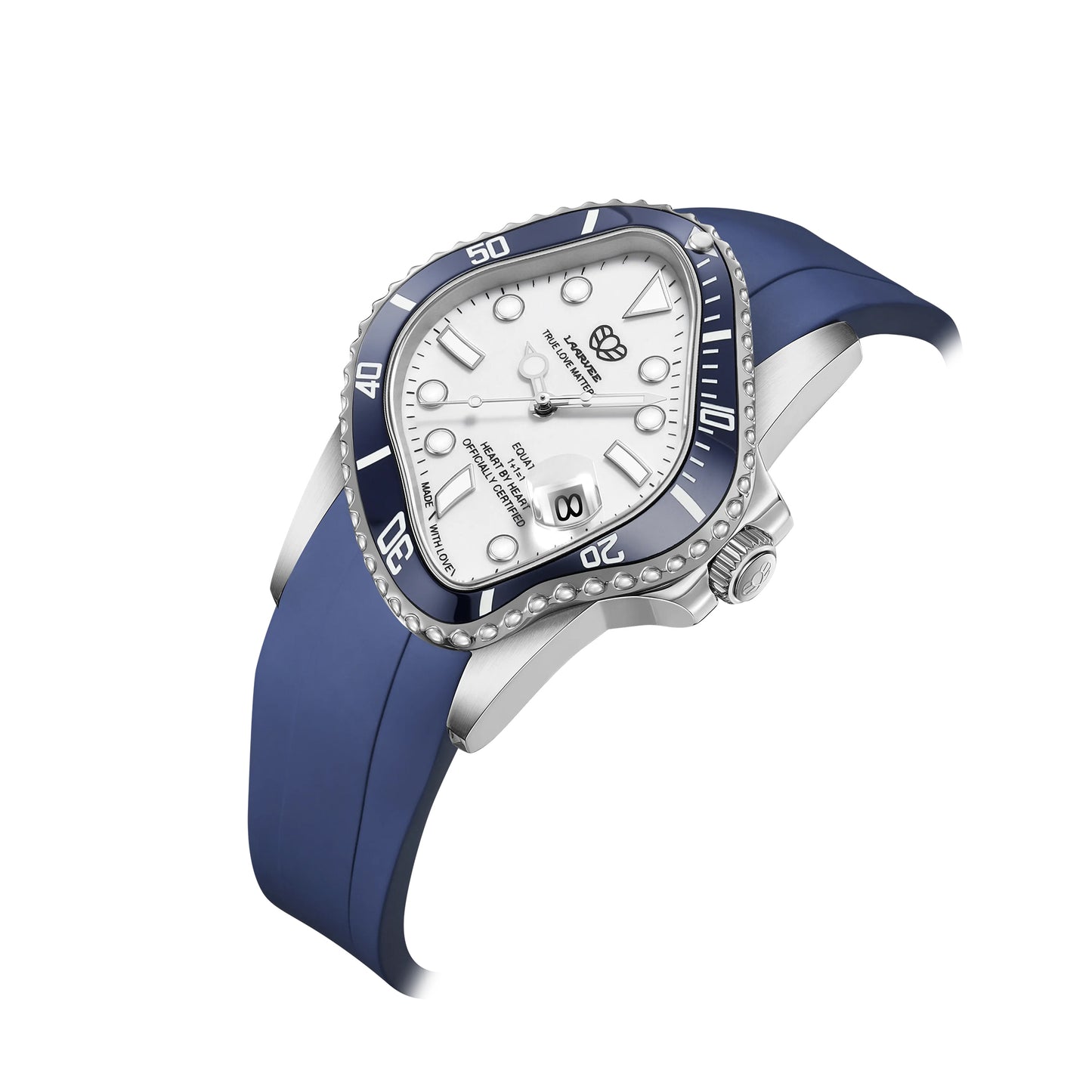 PEA001RS / SILVER PRECISION STEEL&NAVY BLUE CERAMIC BEZEL&WHITE DIAL