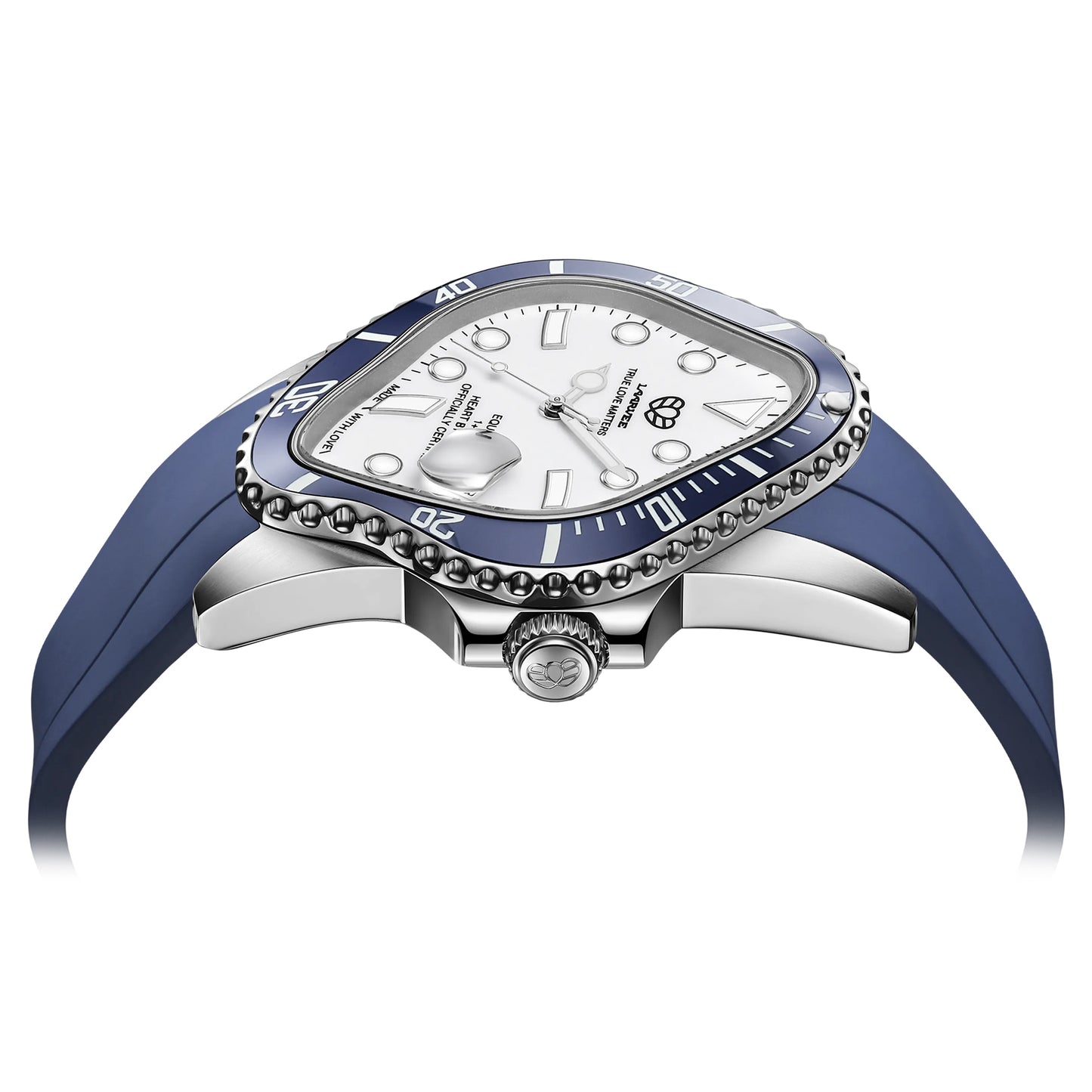 PEA001RS / SILVER PRECISION STEEL&NAVY BLUE CERAMIC BEZEL&WHITE DIAL