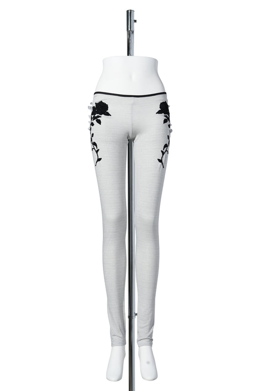 MAGNOLIA FRILLED LEGGINGS / GREY/WHITE