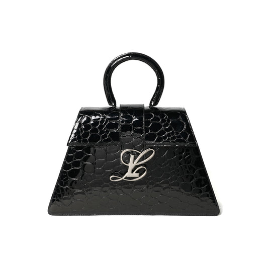 BLACK GLOSSY PEBBLE YAHALRA / BLACK PEBBLE LEATHER