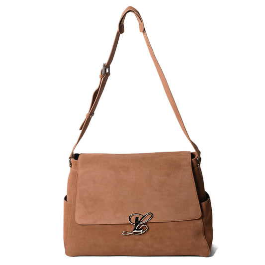 COGNAC SUEDE CAM MESSENGER / COGNAC SUEDE LEATHER
