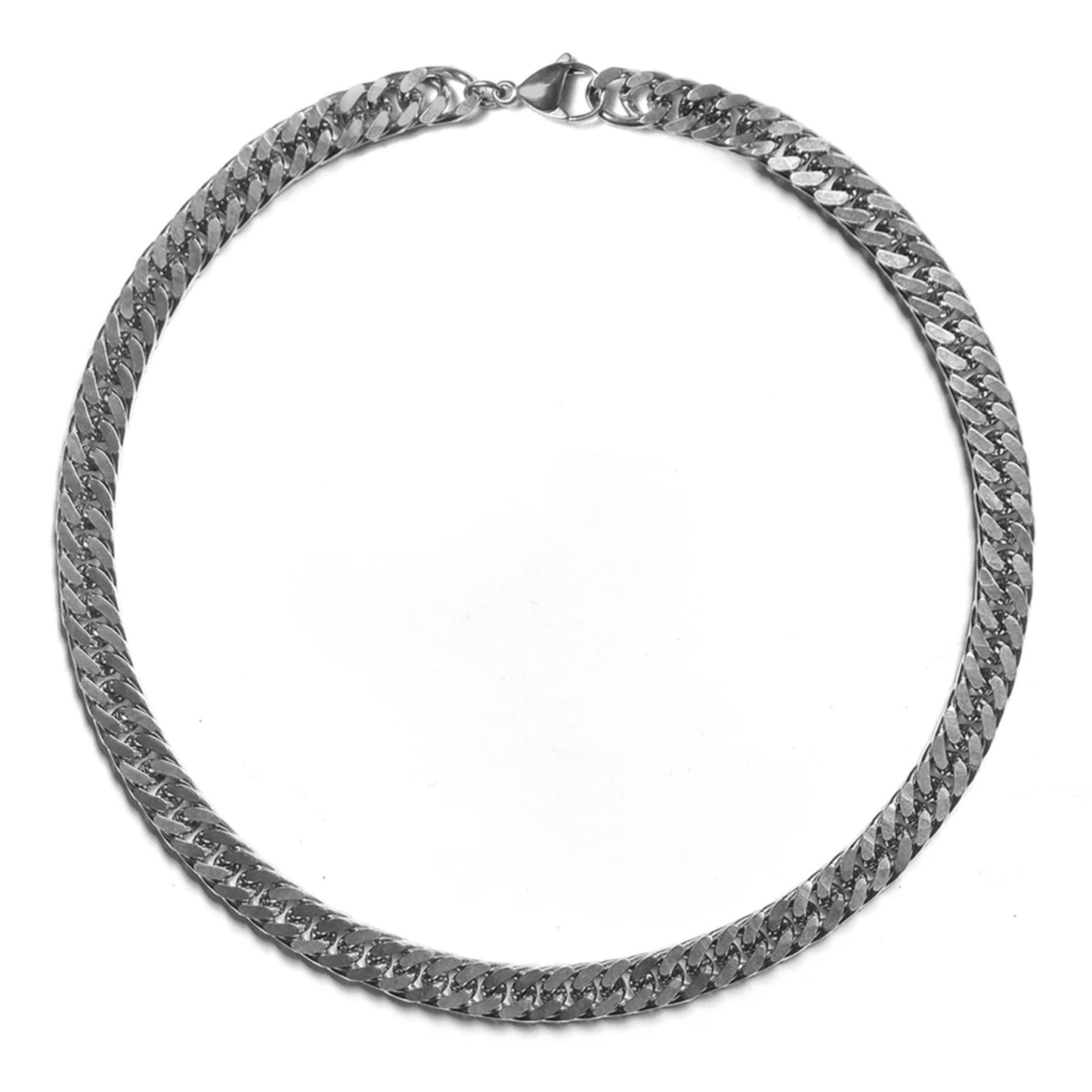 DOUBLE CURB NECKLACE / SILVER