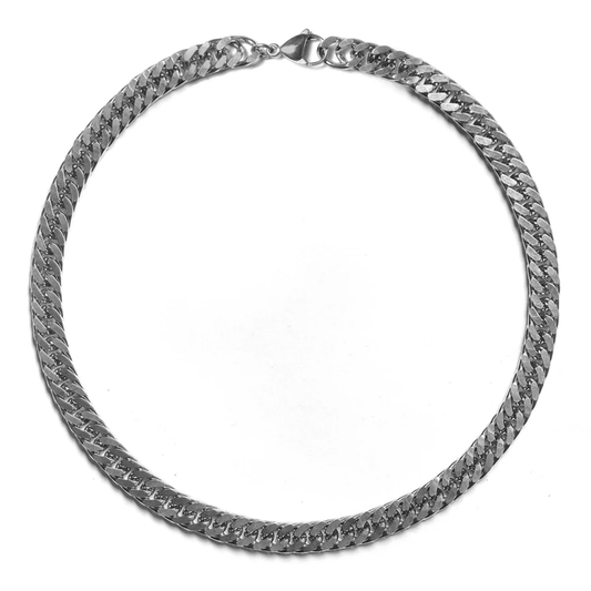 DOUBLE CURB NECKLACE / SILVER