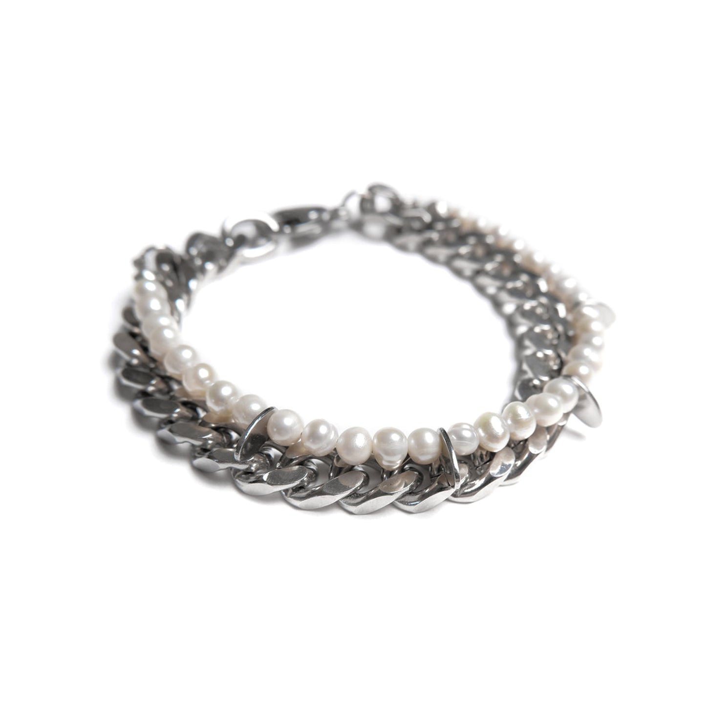 THORN PEARL BRACELET / SILVER