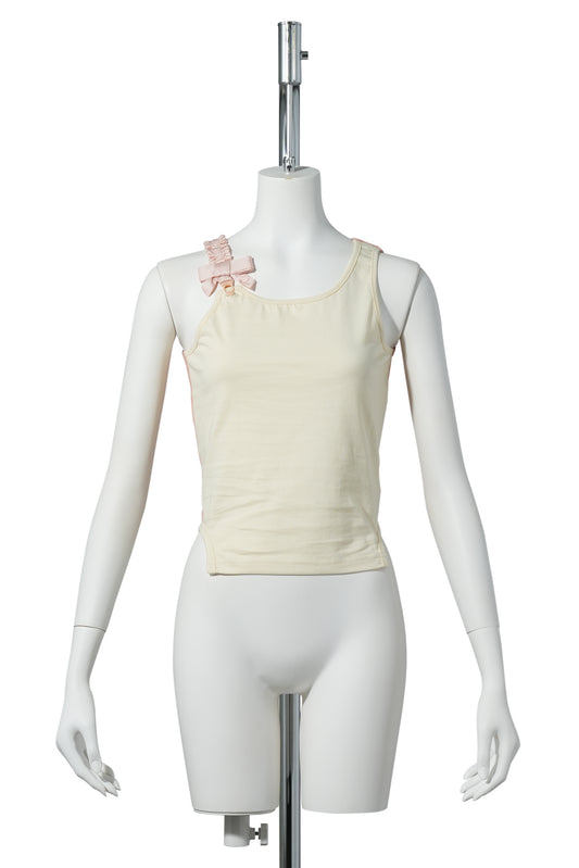 GARTER STRAP TANK TOP / OFF-WHITE