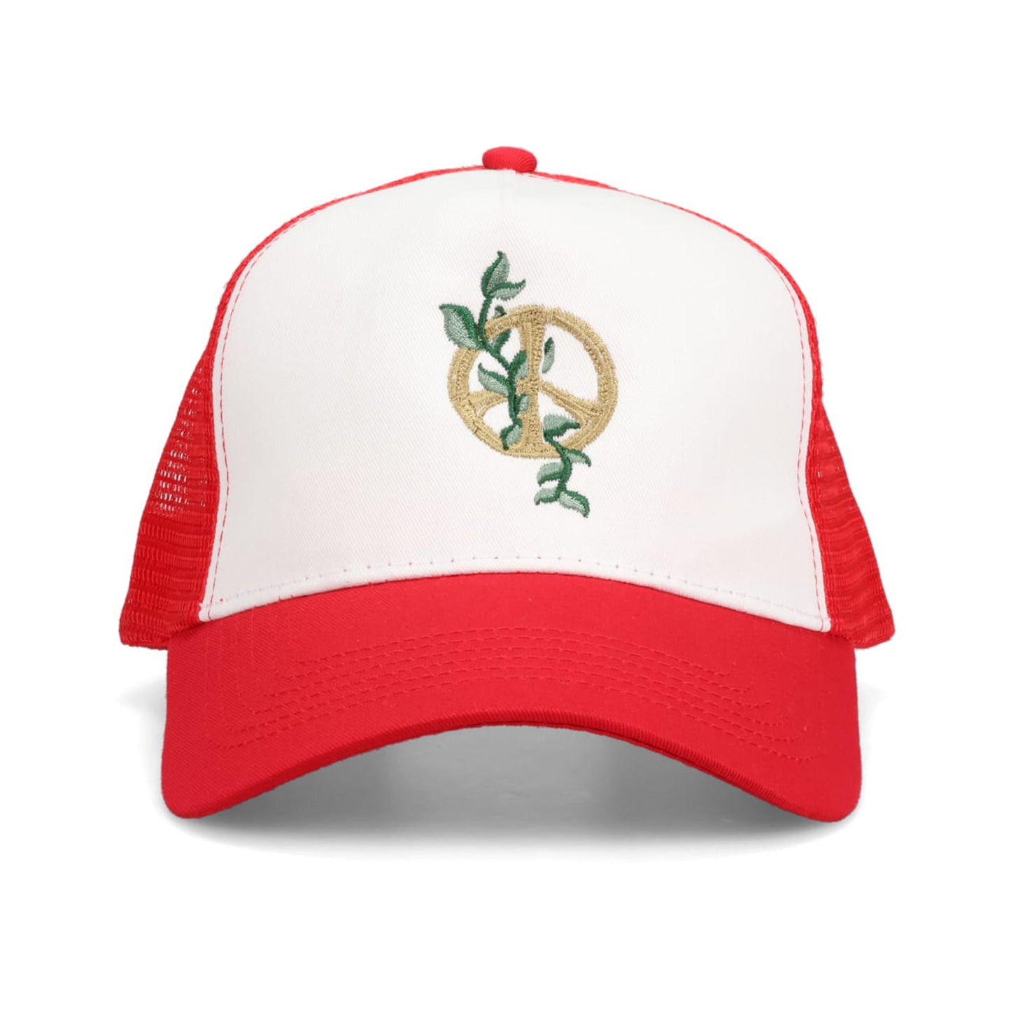 PEACE SIGN TRUCKER CAP / RED