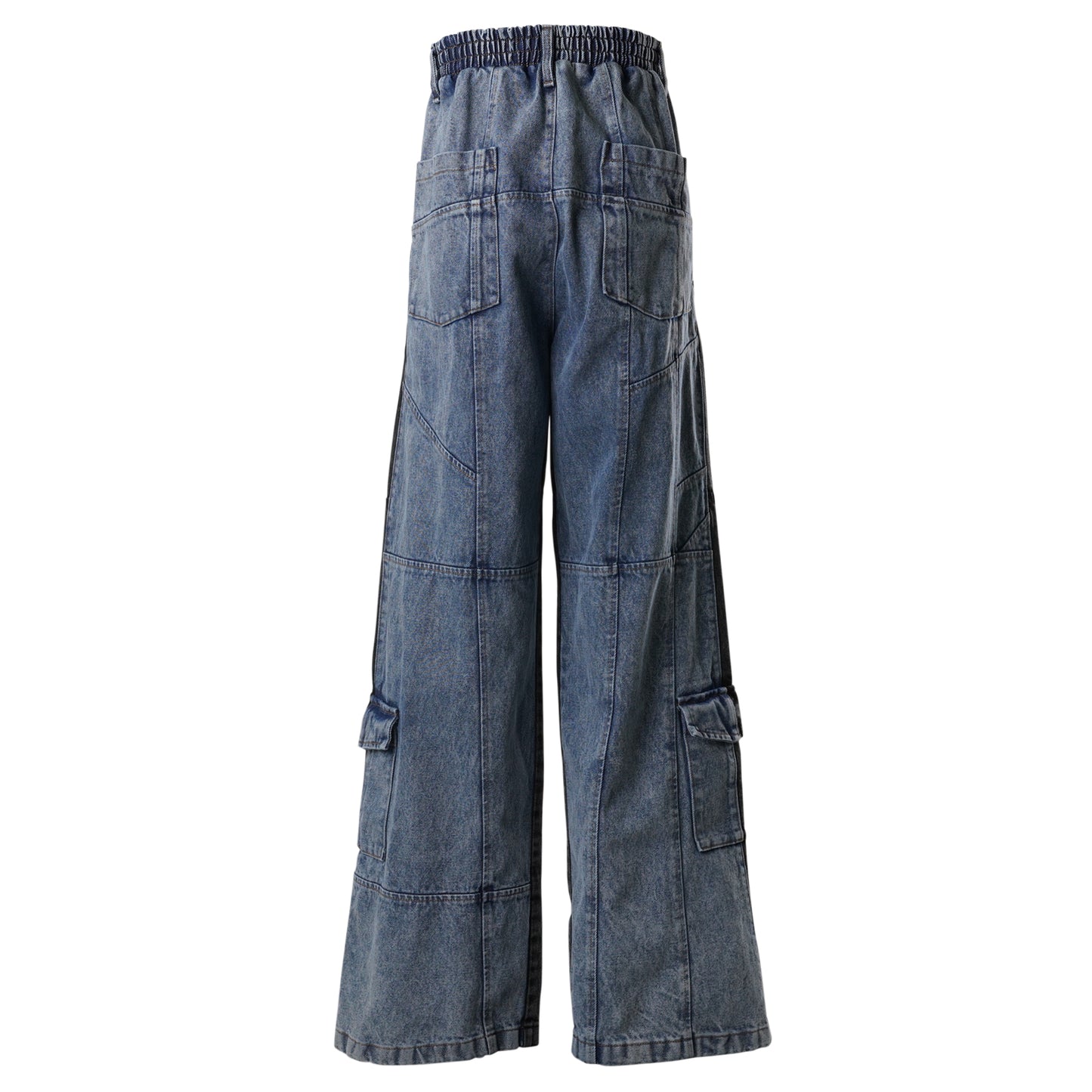 BICOLOR ANTI DENIM PANTS #1 / WASHED BLACK AND BLUE