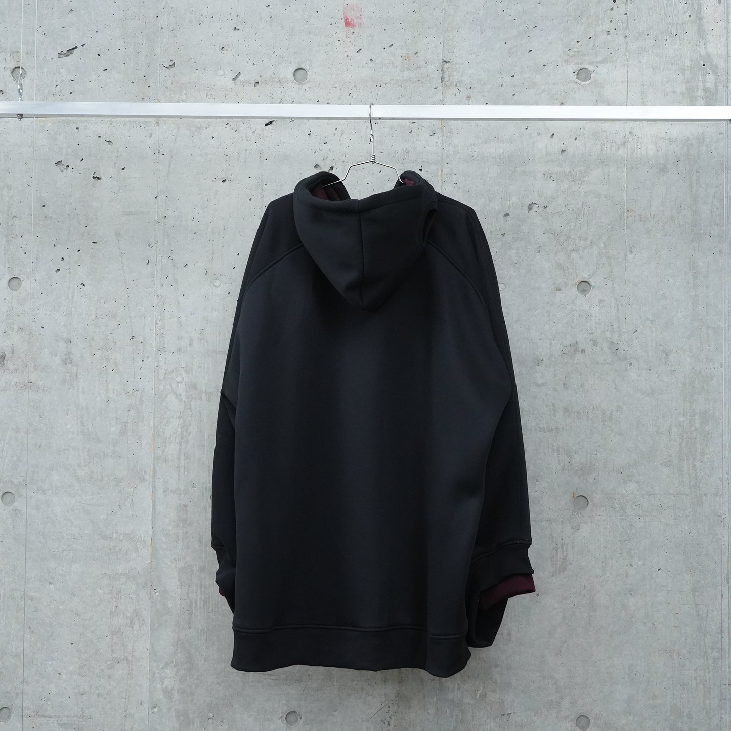 DOUBLE HOOD HOODIE / BLACK