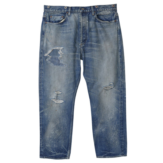 HARD AGING DENIM PANTS. RELAXED / INDIGO