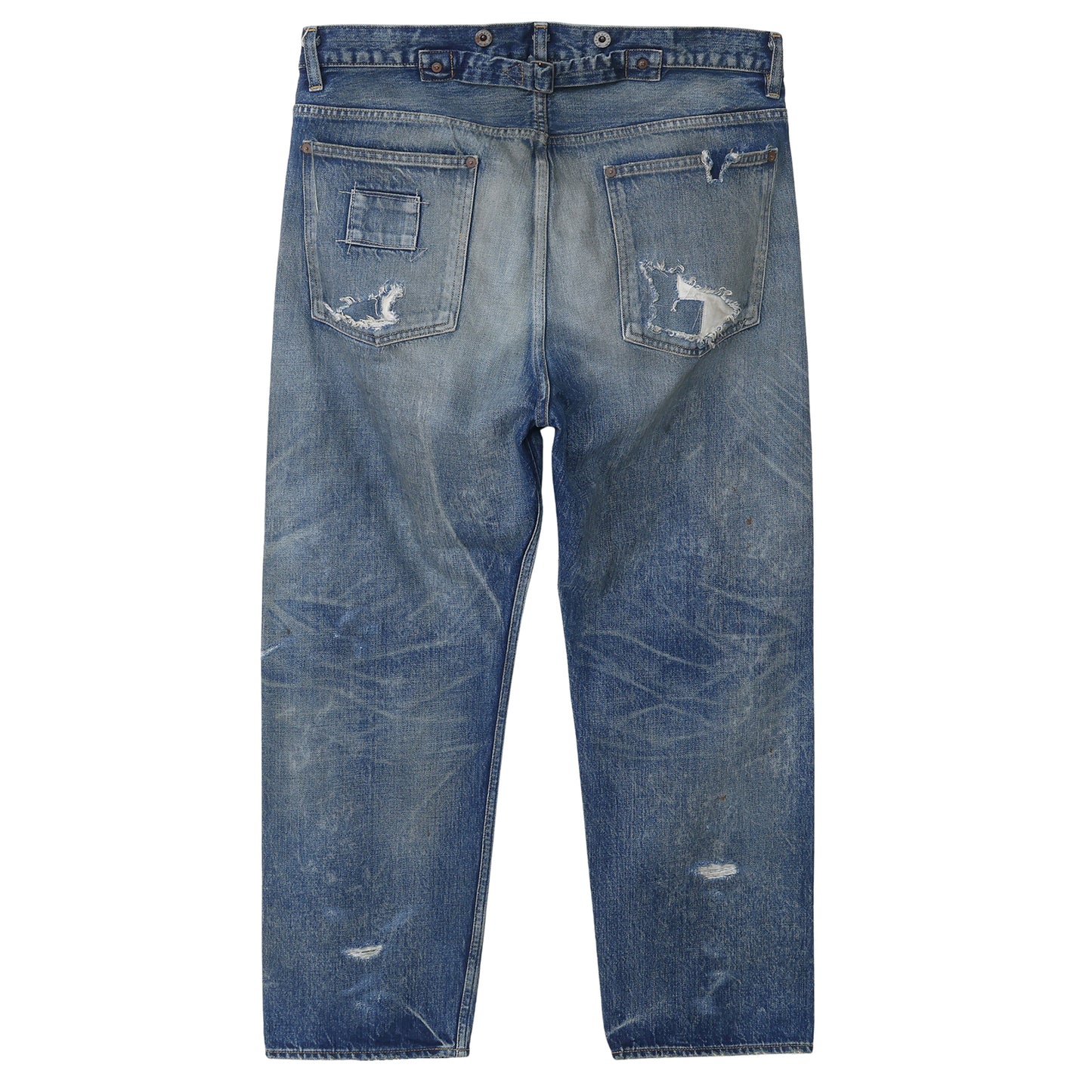 HARD AGING DENIM PANTS. RELAXED / INDIGO