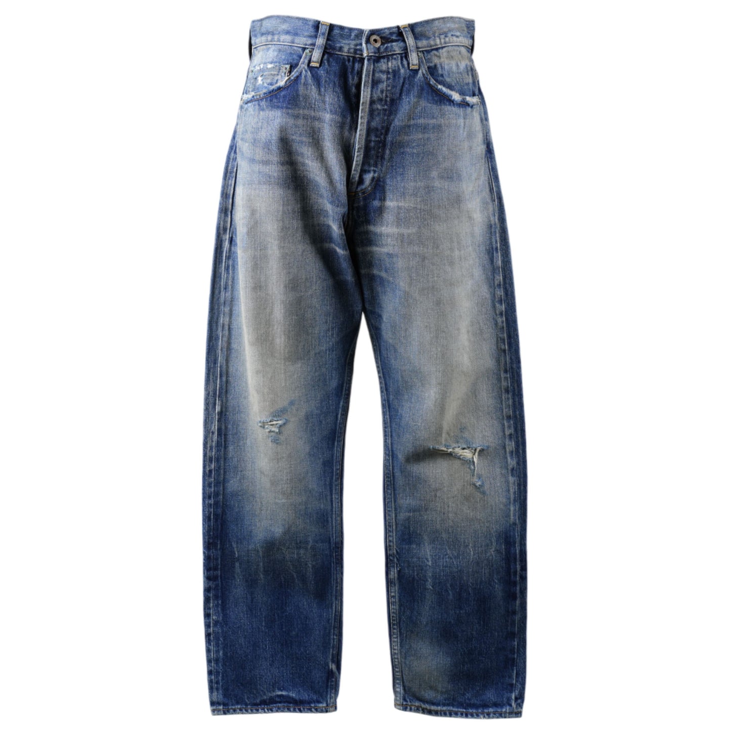 AGING DENIM PANTS . REGUL / INDIGO