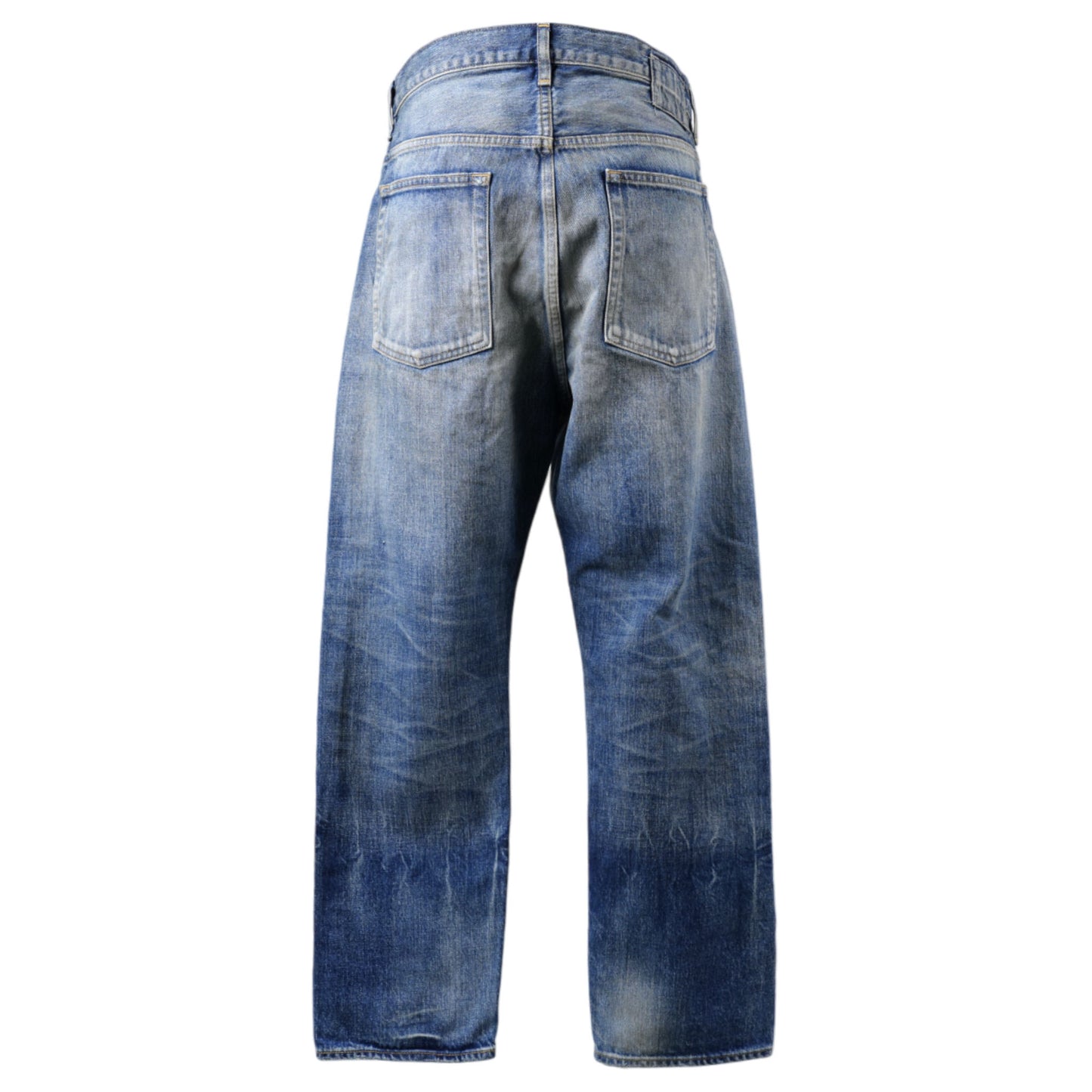 AGING DENIM PANTS . REGUL / INDIGO