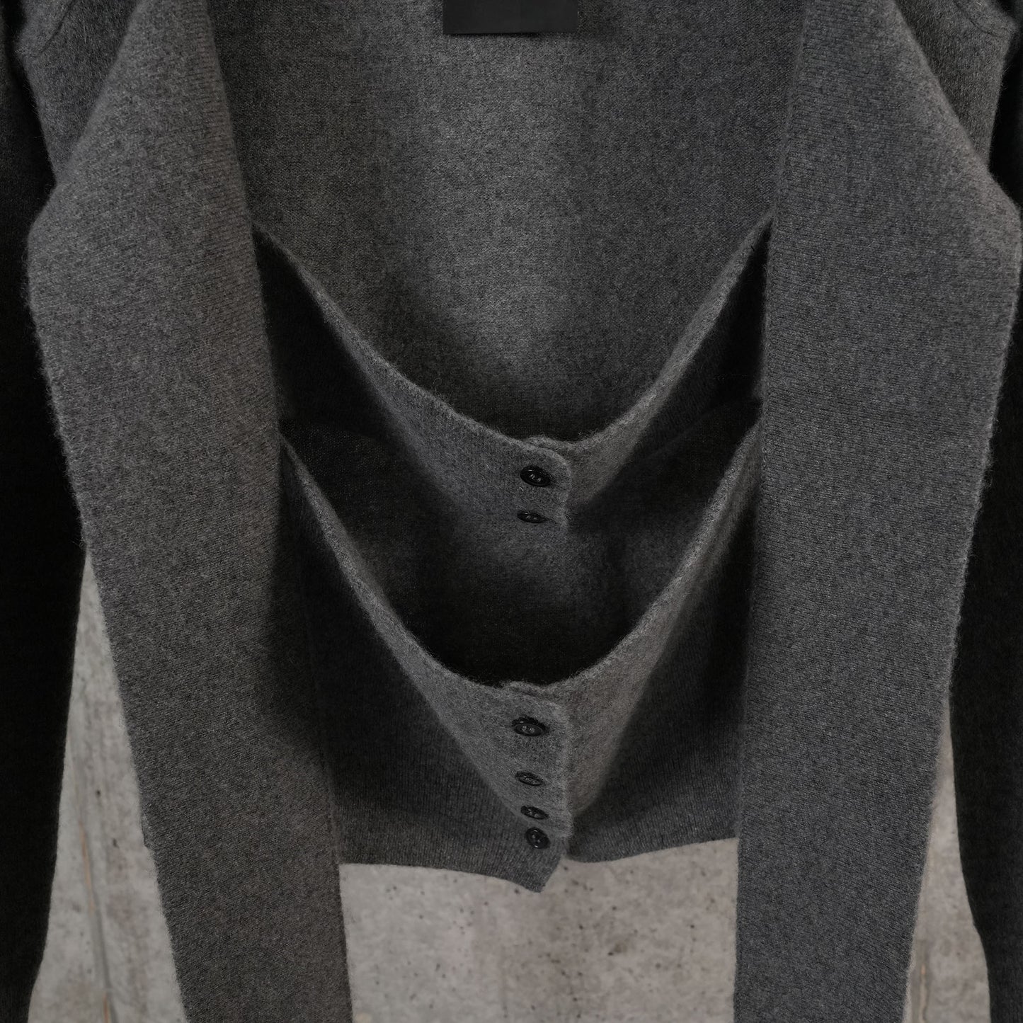 CREW NECK WRAP CARDIGAN / GREY MELANGE