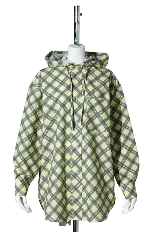 CLASSIC SHIRT W/HOOD / TARTAN YELLOW