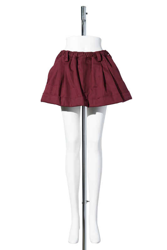 MINI WORKWEAR SKIRT / BURGUNDY