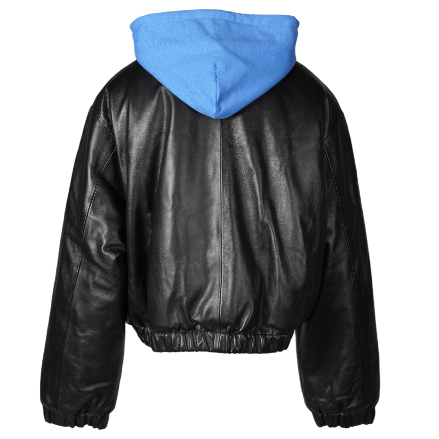 BOMBER W/ DETACHABLE HOOD / BLACK/BLUE