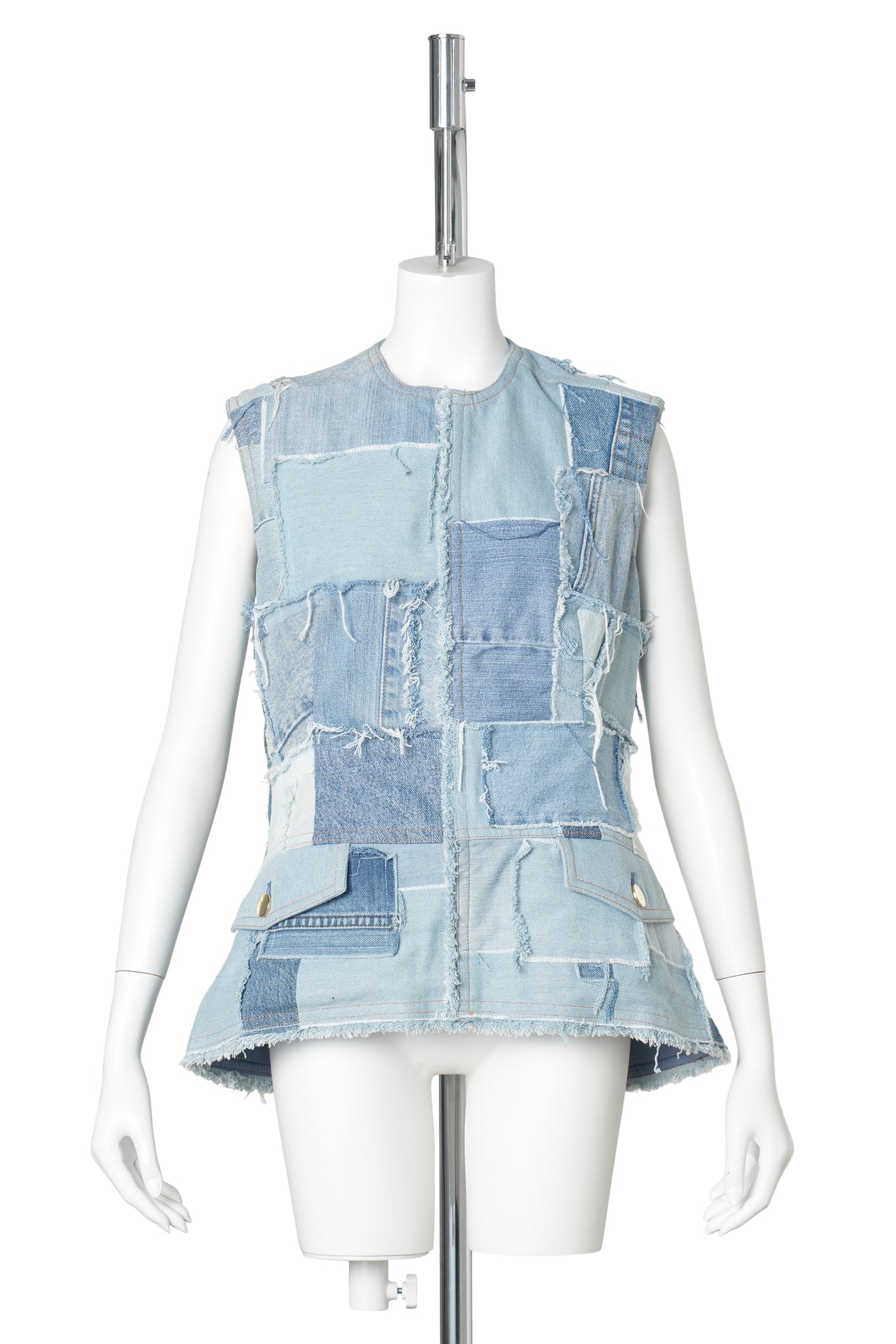 PATCHWORK TOP / BLUE MULTI