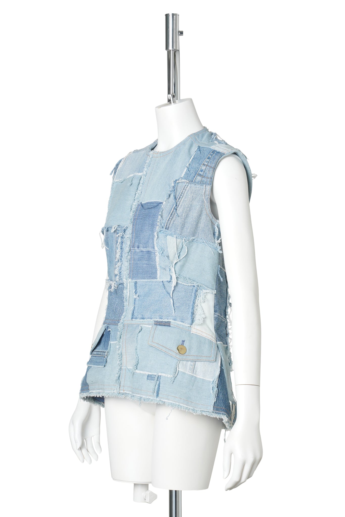 PATCHWORK TOP / BLUE MULTI
