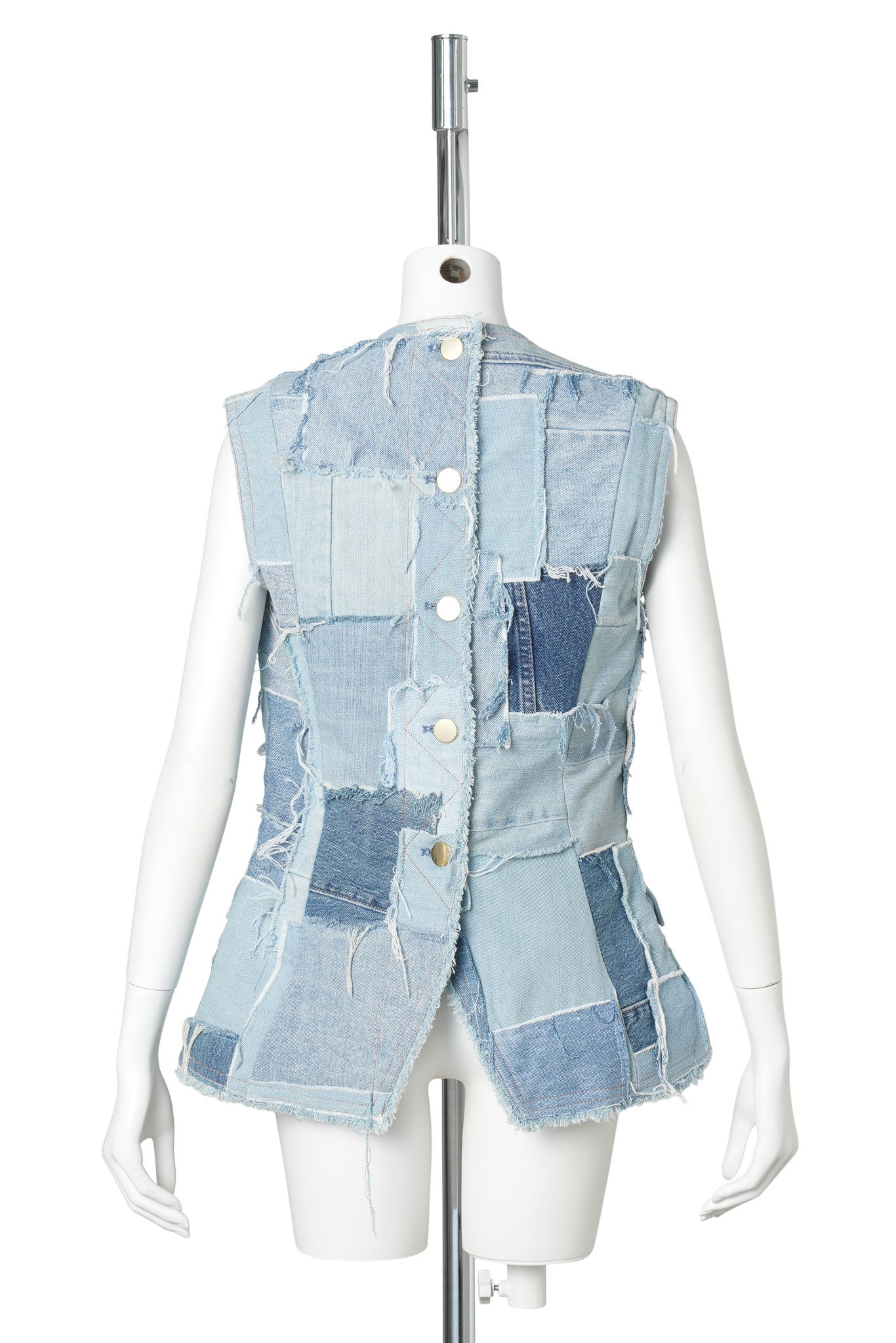 PATCHWORK TOP / BLUE MULTI