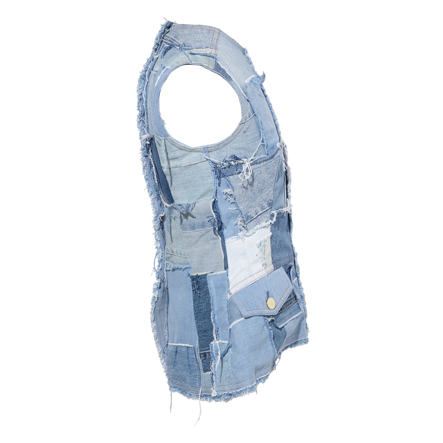 PATCHWORK TOP / BLUE MULTI