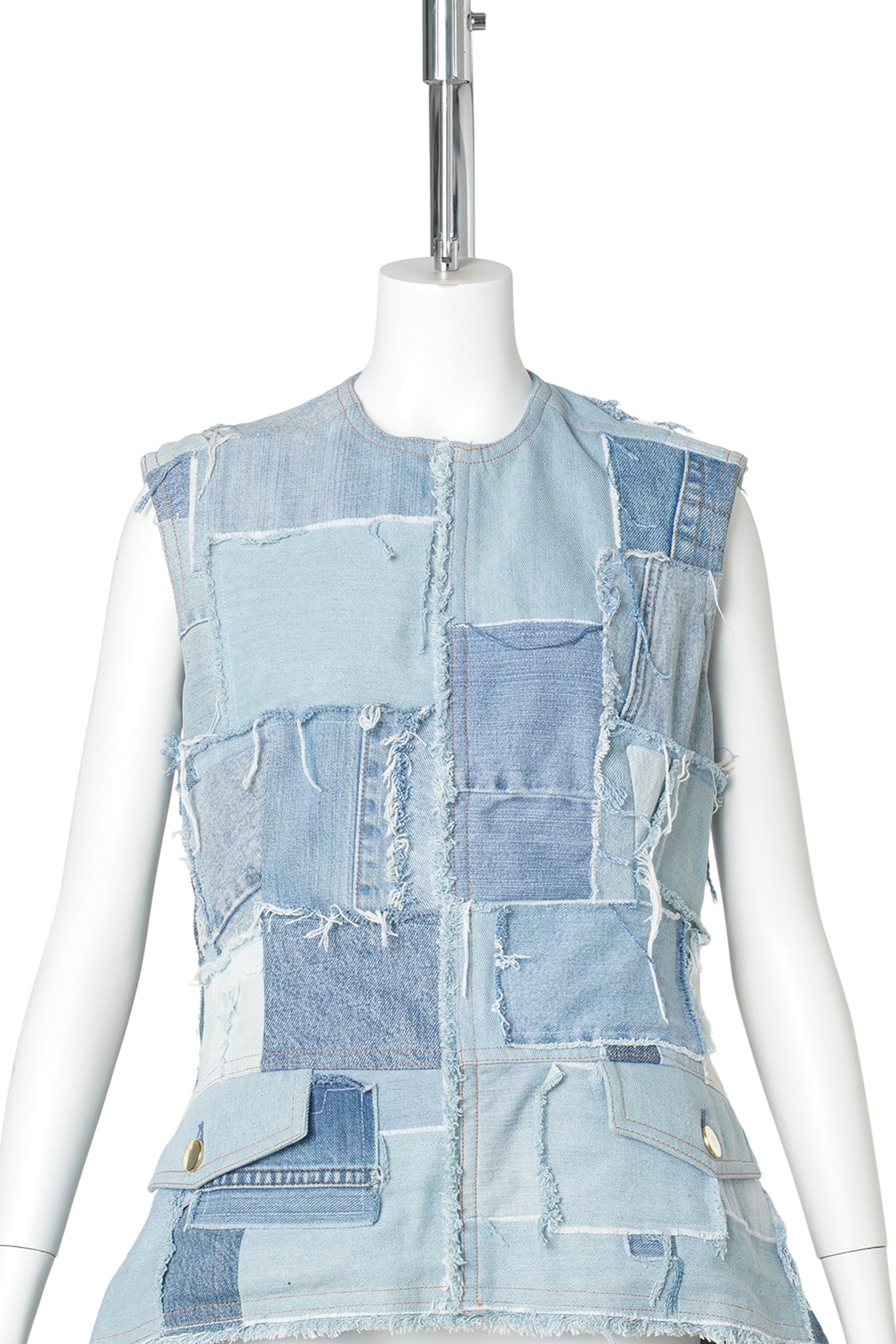 PATCHWORK TOP / BLUE MULTI