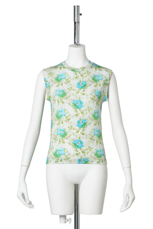SLEEVELESS T-SHIRT / GREEN/BLUE