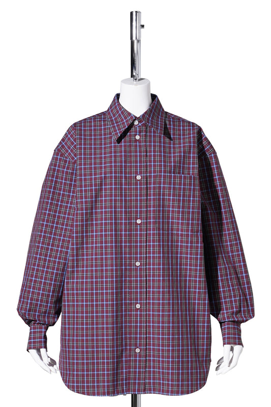CLASSIC SHIRT W/FORMAL COLLAR / BURGUNDY MULTI