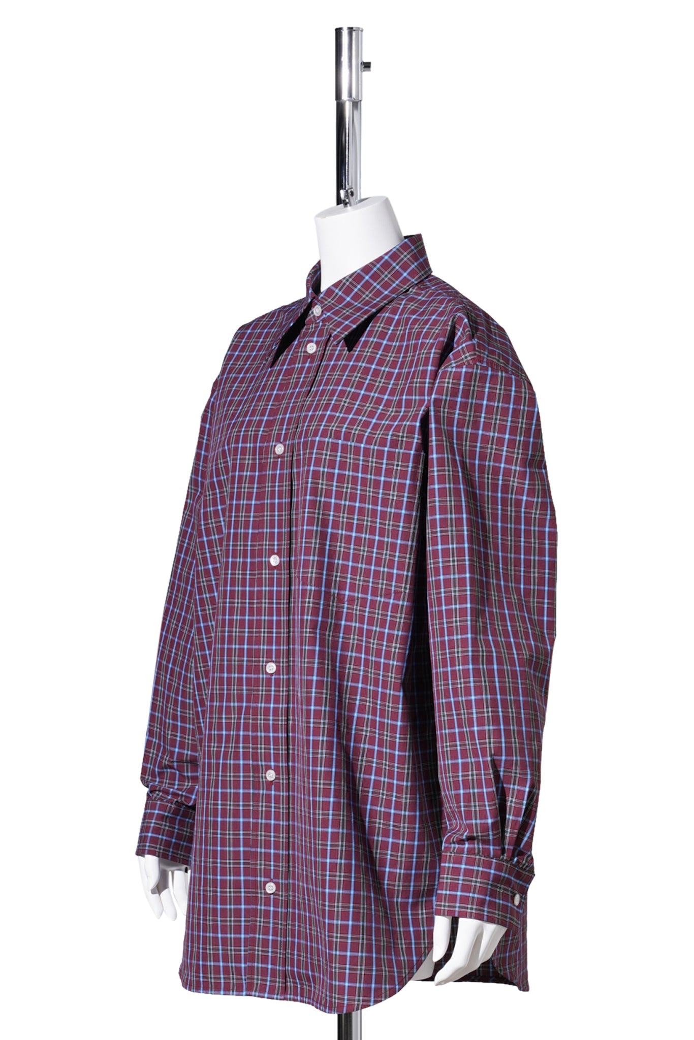 CLASSIC SHIRT W/FORMAL COLLAR / BURGUNDY MULTI