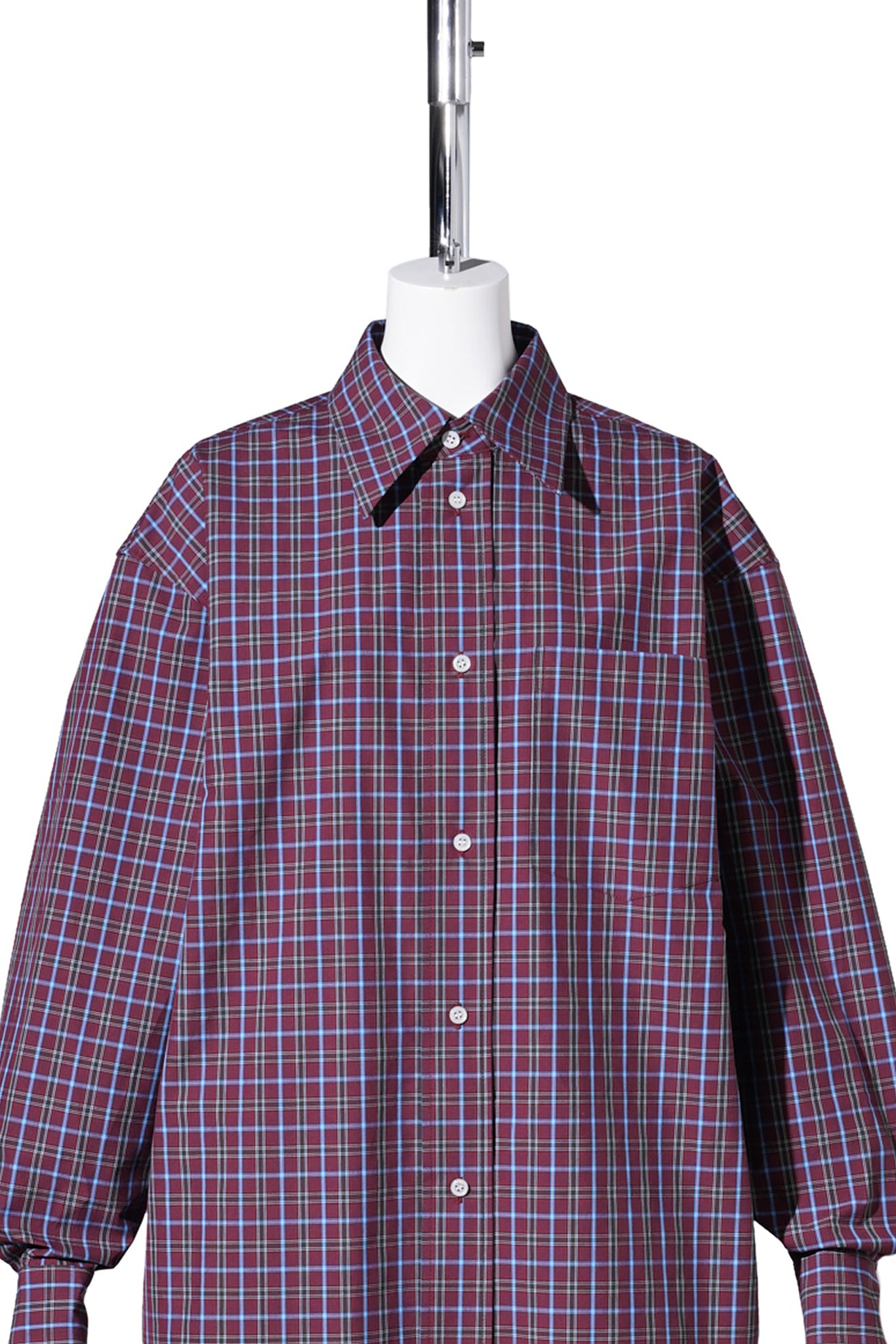 CLASSIC SHIRT W/FORMAL COLLAR / BURGUNDY MULTI