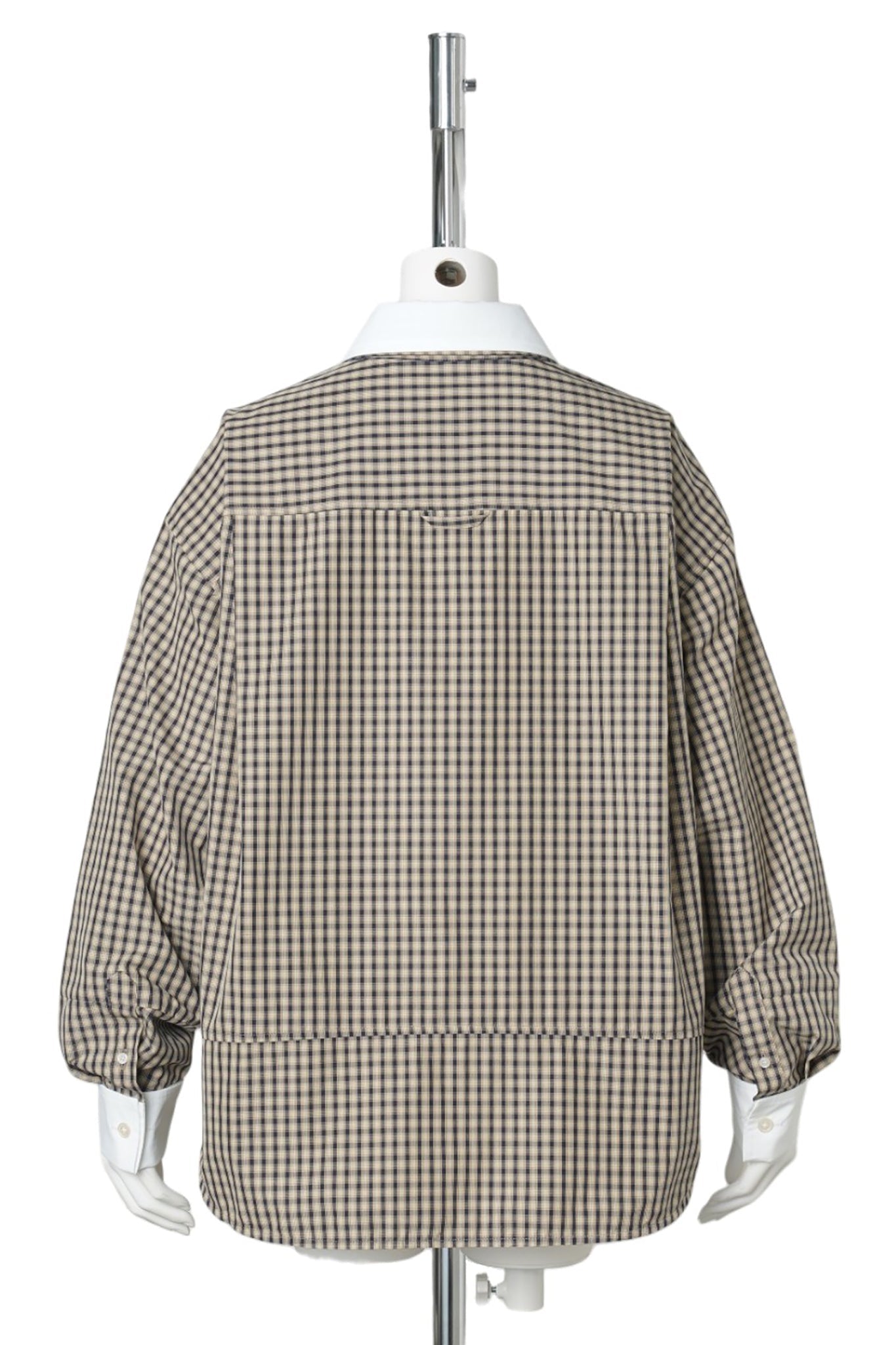 DOUBLE COLLAR SHIRT / SAND MULTI/WHITE