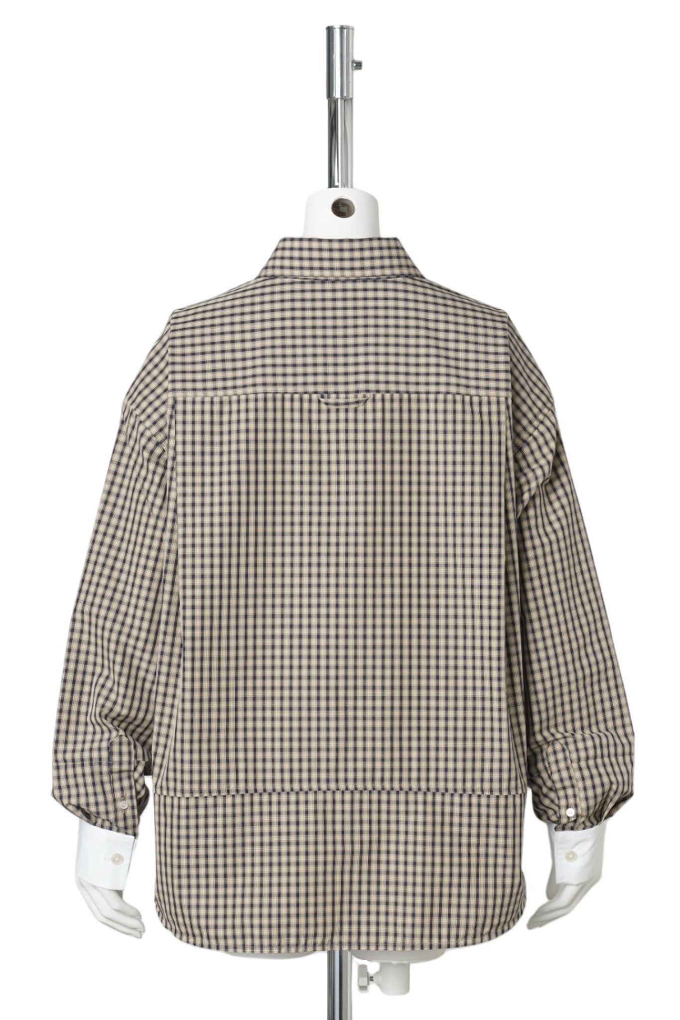 DOUBLE COLLAR SHIRT / SAND MULTI/WHITE