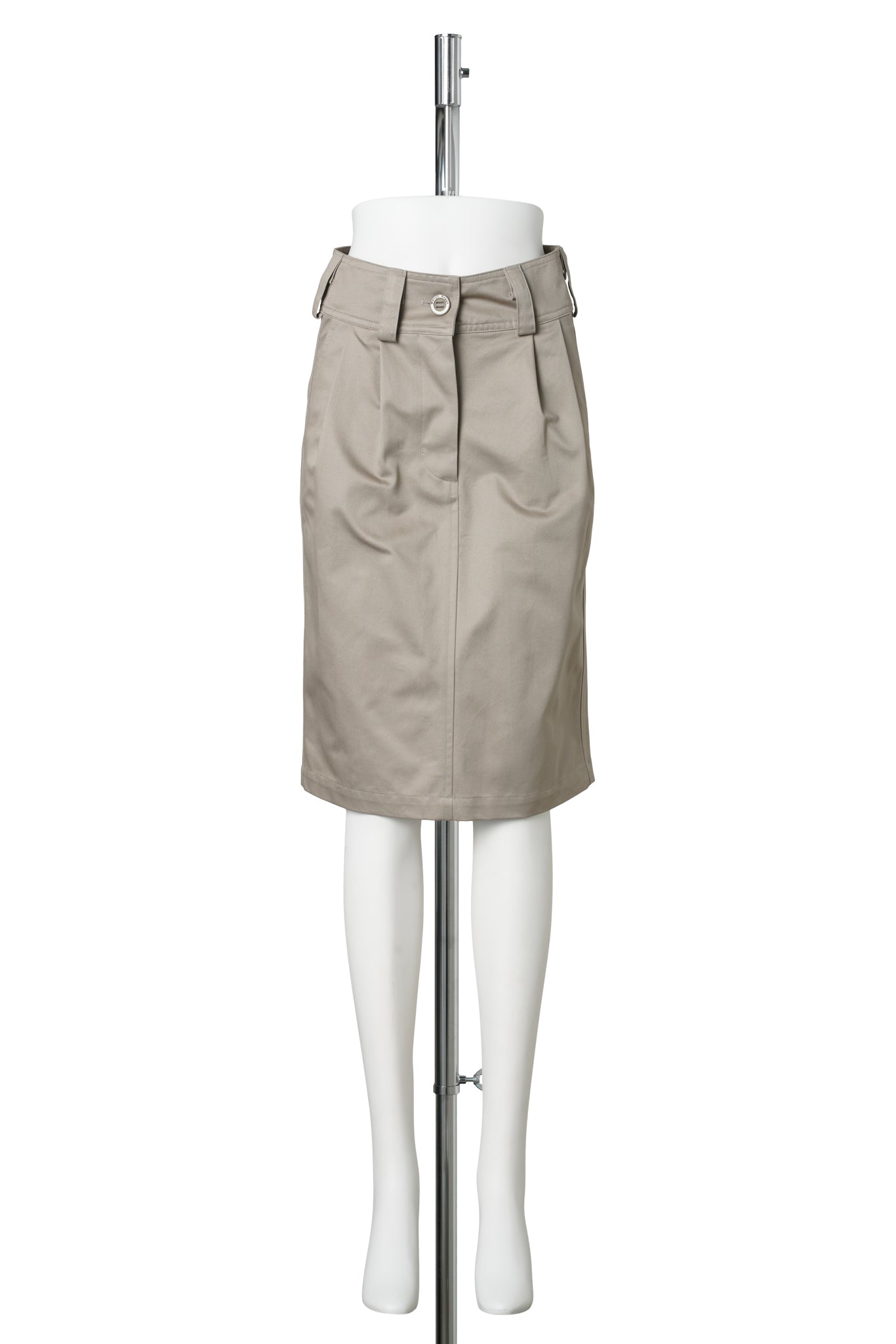 CHINO PENCIL SKIRT / STONE