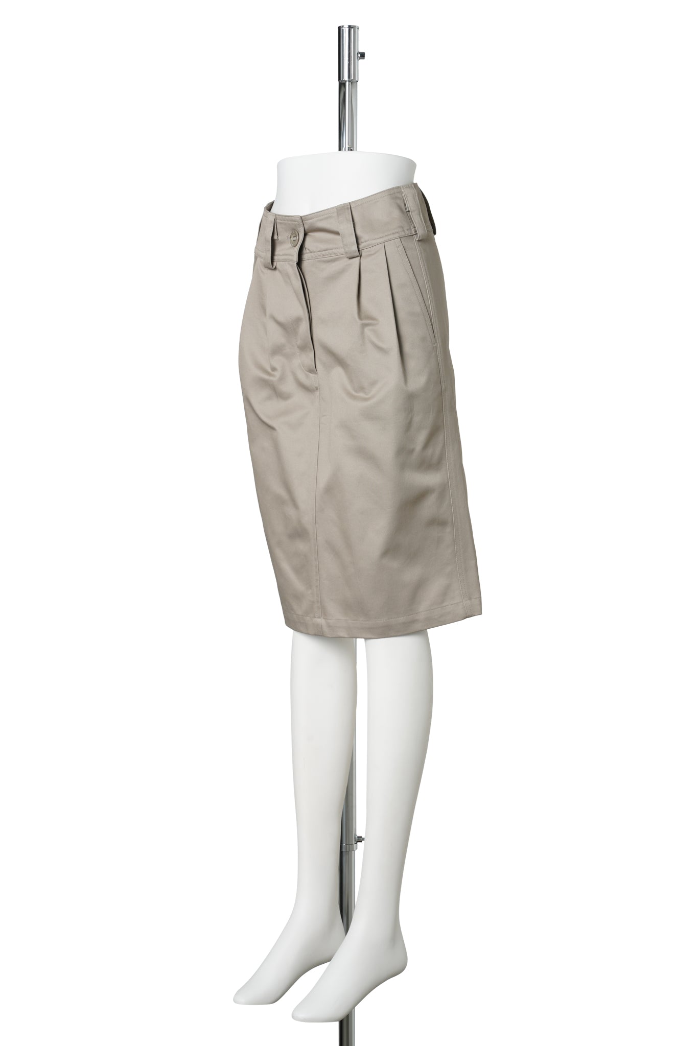 CHINO PENCIL SKIRT / STONE