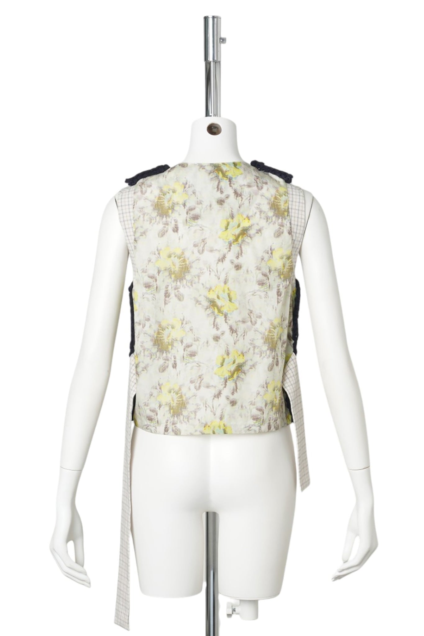 CREWNECK VEST W/BELT / NAVY/YELLOW MULTI