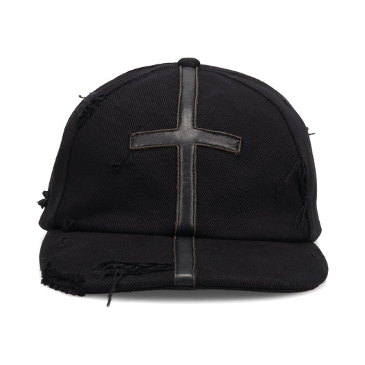 UNISEX SYMBOL LEATHER CAP / BLACK