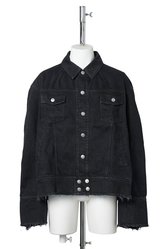 MEN PIERRE M. DENIM JACKET WOVEN / BLACK
