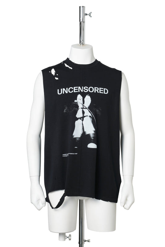 UNISEX FETISCHE CUT OFF TANK KNIT / BLACK