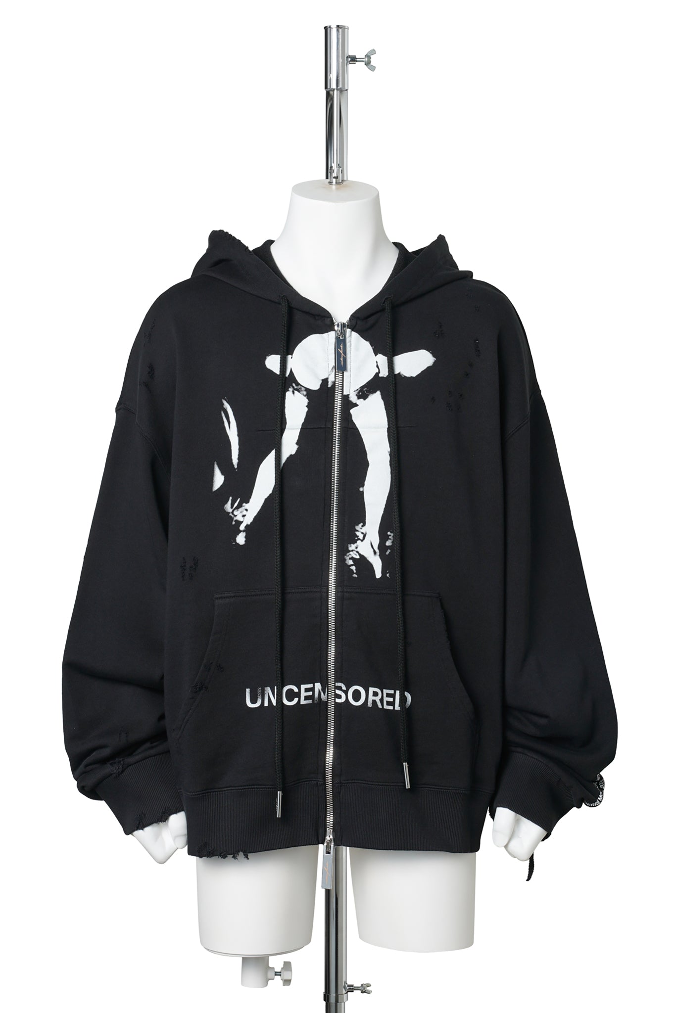 UNISEX CUL HOODIE KNIT / BLACK