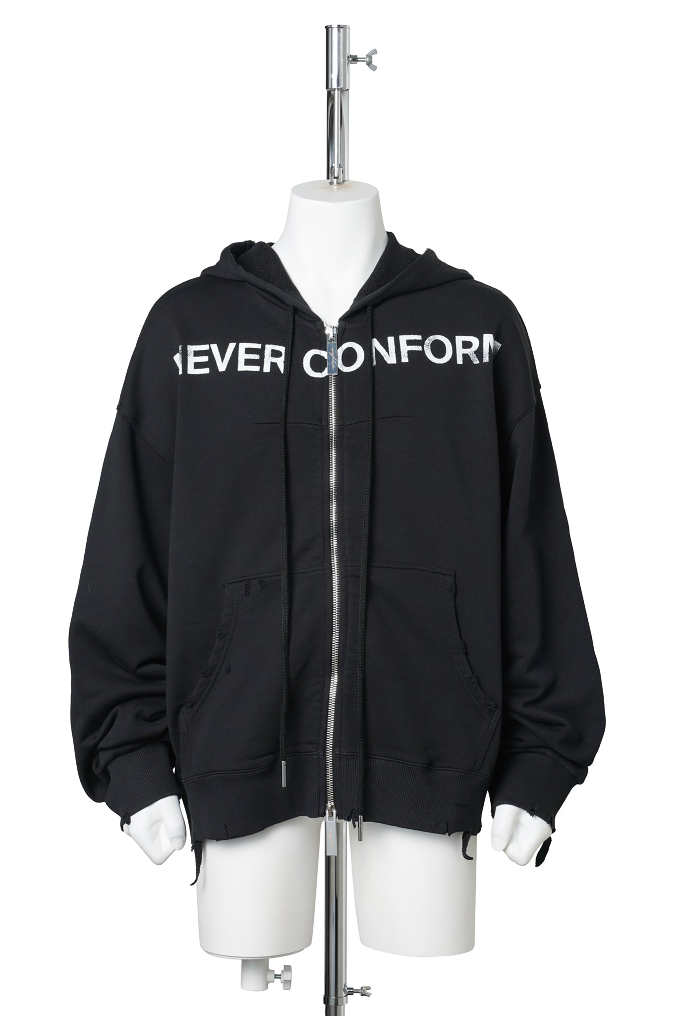 UNISEX NEVER CONFORM HOODIE KNIT / BLACK