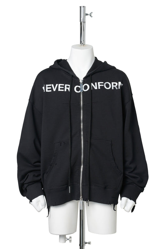 UNISEX NEVER CONFORM HOODIE KNIT / BLACK