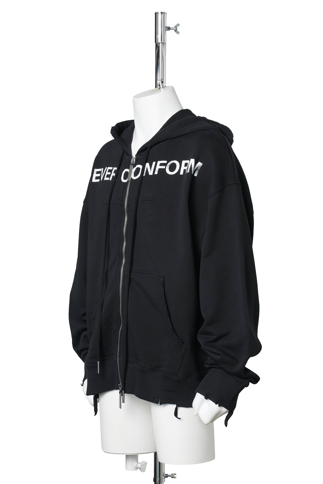 UNISEX NEVER CONFORM HOODIE KNIT / BLACK