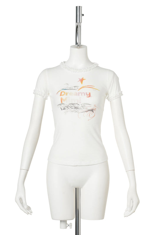 DREAMY BABY TEE(WITH LACE TRIM) / WHITE