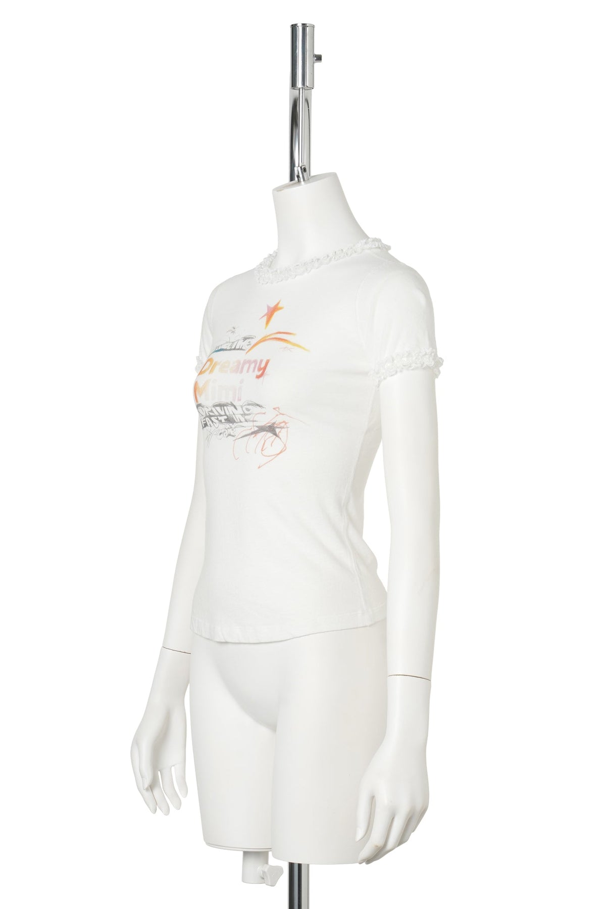 DREAMY BABY TEE(WITH LACE TRIM) / WHITE