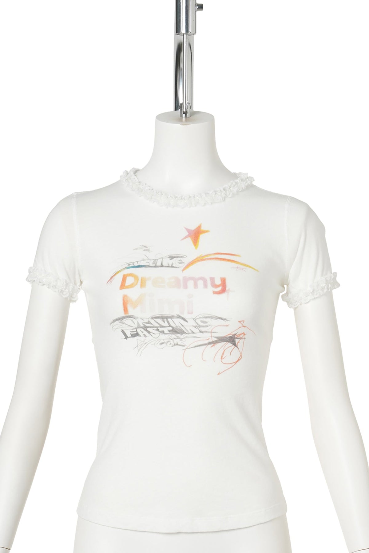 DREAMY BABY TEE(WITH LACE TRIM) / WHITE
