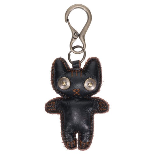 SPLIT LEATHER  BAG PENDANT / BLACK