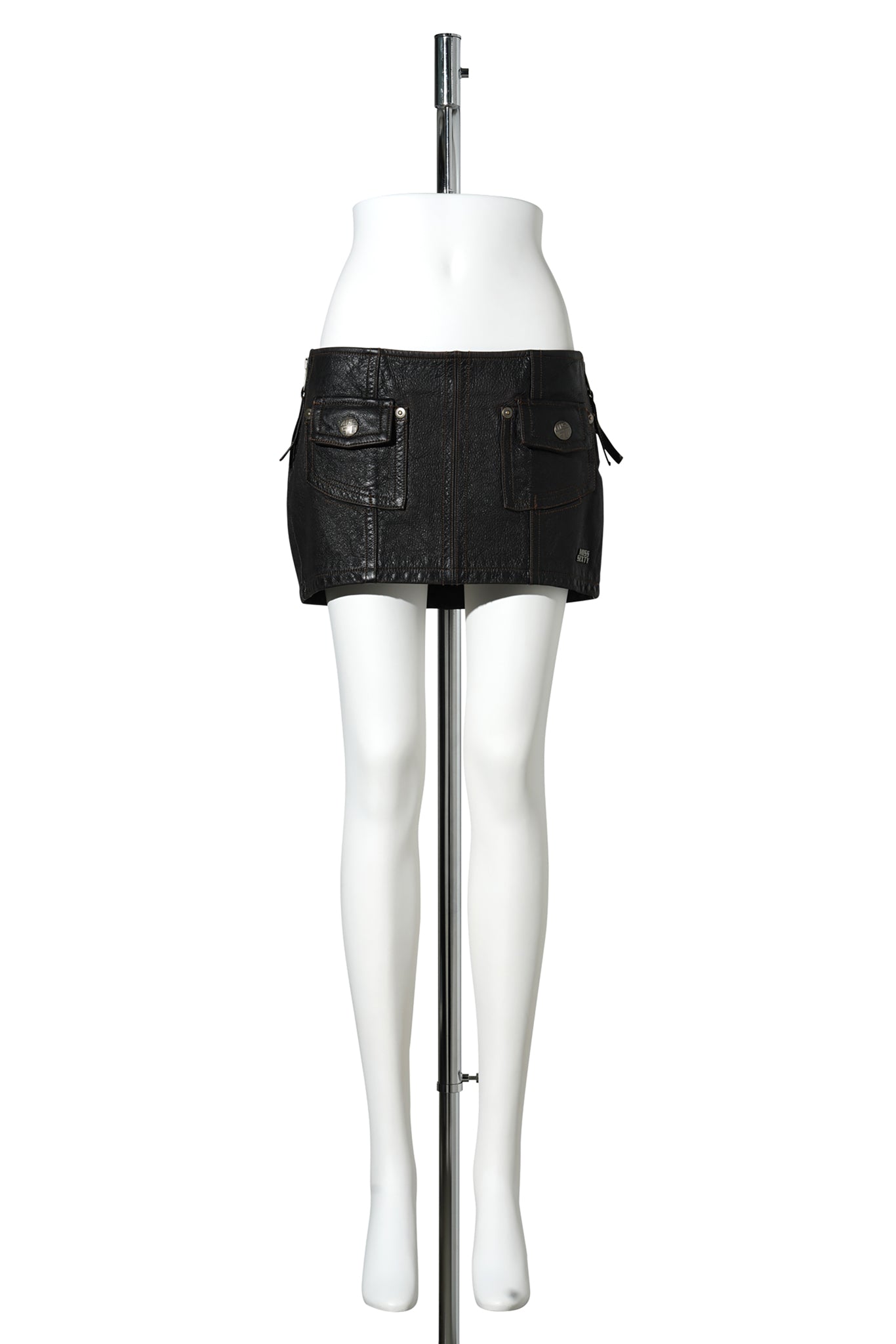 LEATHER SKIRT / RETRO/BLACK